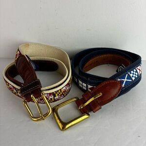Bates & Charm City Clothing Set/2 Woven Belts - Nautical Flags & Maryland Flag